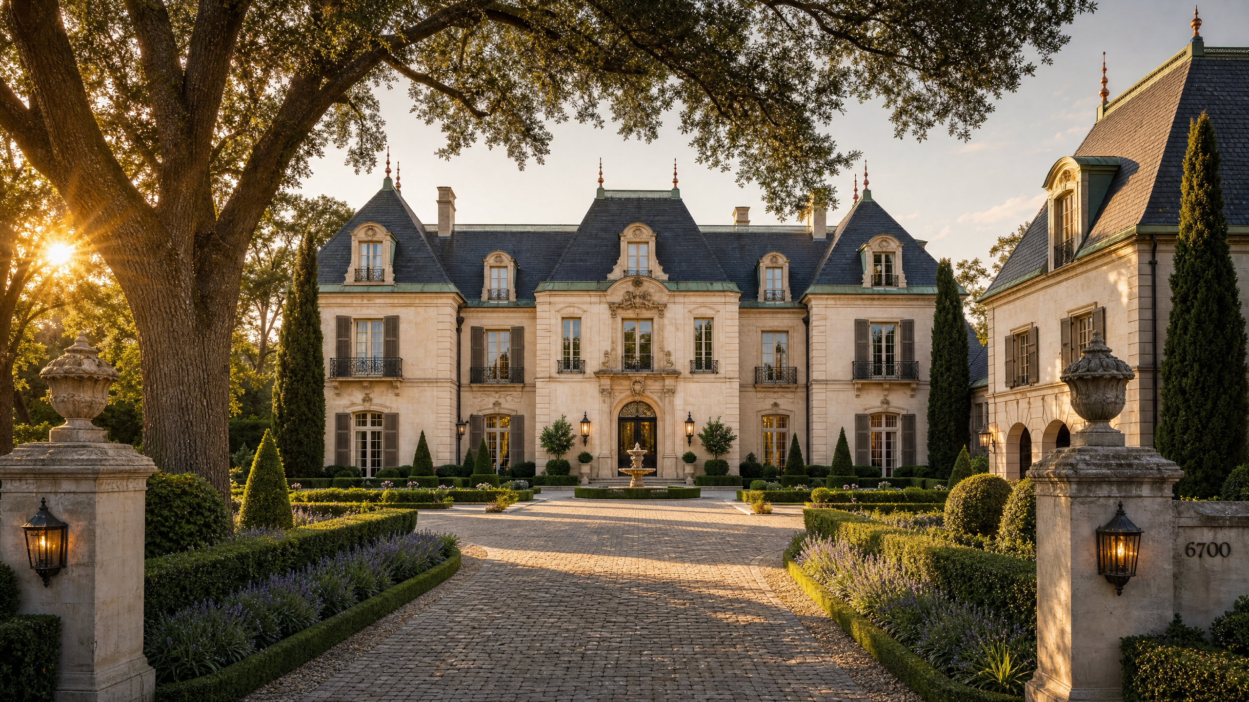 French Château architectural rendering