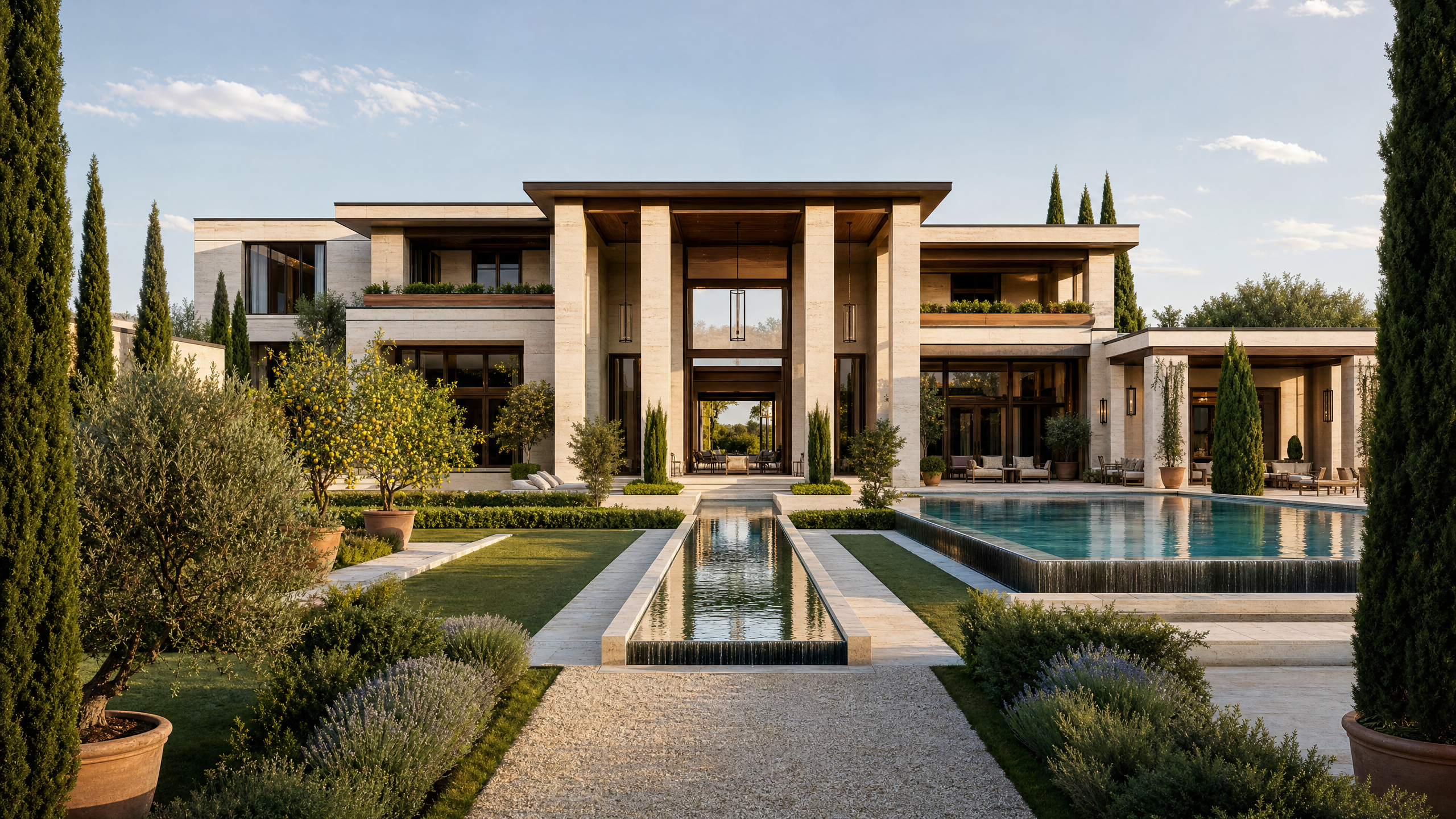 Modern Italian Villa architectural rendering